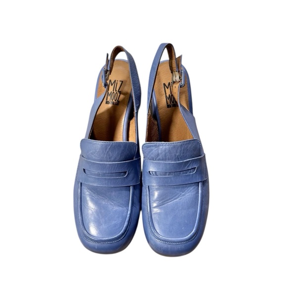NEW Miz Mooz Satire Blue Leather Block Heel Slingback Sandal Loafer Size 10.5-11 - Picture 5 of 11